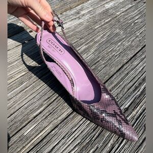 Coach Women's Purple Snakeskin Slingback Heels Sz 9.5 good cond